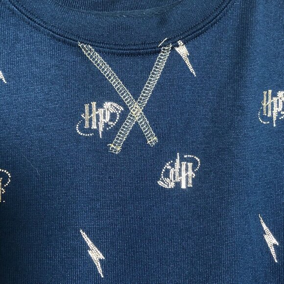 Harry Potter Nightgown Blue Pajama Graphic Lightening Bolts HP Logo 2x-3x soft - Picture 4 of 8